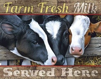 Cartello in metallo Farm Fresh Milk