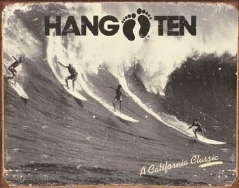 Cartello in metallo HANG TEN - california classic