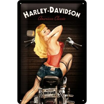Cartello in metallo Harley-Davidson - Biker Babe