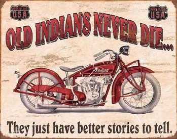 Cartello in metallo INDIAN - better stories