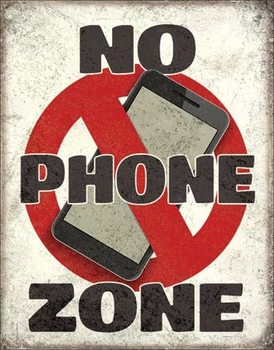 Cartello in metallo No Phone Zone