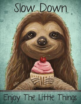 Cartello in metallo Sloth - Slow Down