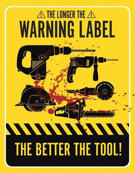 Cartello in metallo Warning Labels