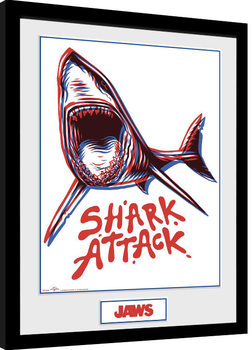 Zarámovaný plagát Čeľuste - Shark Attack