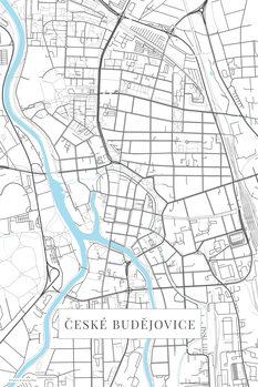 Obraz na plátně České Budějovice white