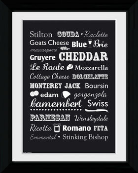 Indrammet plakat Cheese - Types