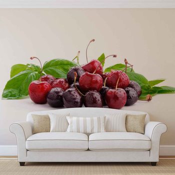 Ταπετσαρία τοιχογραφία  Cherries With Leaves