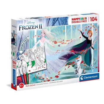 Puslespil Coloring Puzzle 2 - Anna & Elsa & Olaf