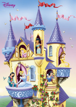 Innrammet plakat Disney princess - castle