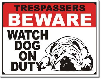 Dog on Duty Metalen Wandplaat