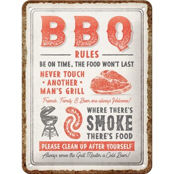 Fém tábla BBQ Rules
