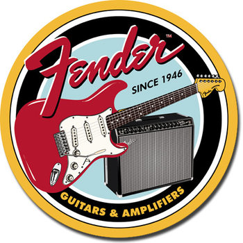 Fém tábla FENDER - Round G&A