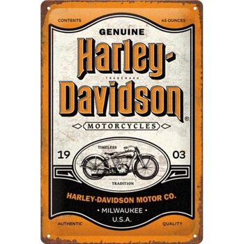 Fém tábla Harley-Davidson - Genuine Motorcycles