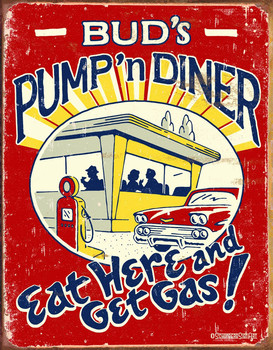 Fém tábla PUMP AND DINER