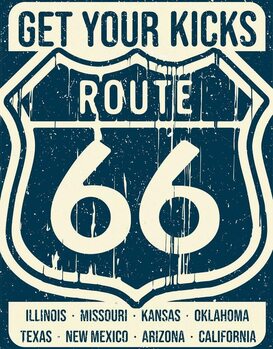 Fém tábla Route 66 - States