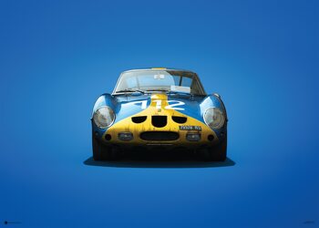 Εκτύπωση έργου τέχνης Ferrari 250 GTO - Blue - Targa Florio - 1964