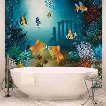 Ταπετσαρία τοιχογραφία  Fishes Corals Sea