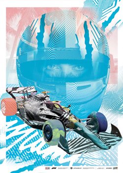 Umělecký tisk Formula 1® Print Store Artist Series - Miami Edition - 2ALAS - Blue