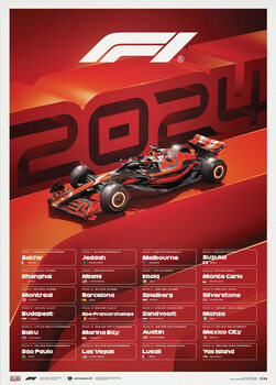 Umělecký tisk Formula 1® - World Championship Race Calendar - 2024