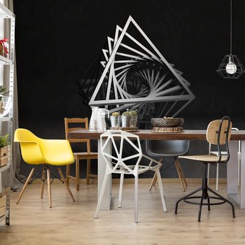 3D Black And White Object Fotobehang