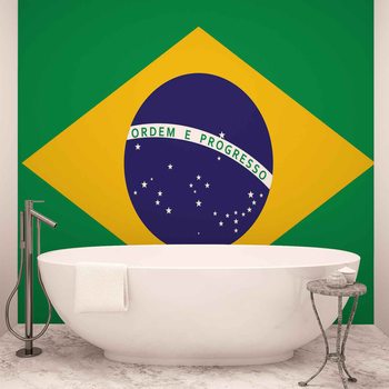 Flag Brasil Fotobehang
