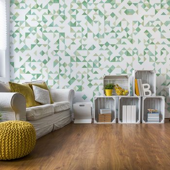Modern Geometric Pattern Green Fotobehang