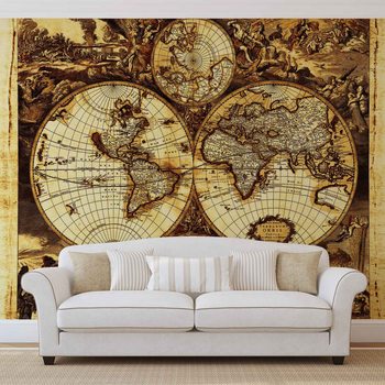 World Map Vintage Fotobehang