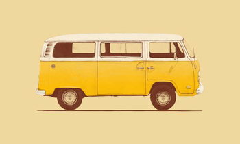 Fotobehang Yellow Van