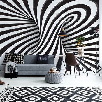 Fotomural 3D Black And White Twister
