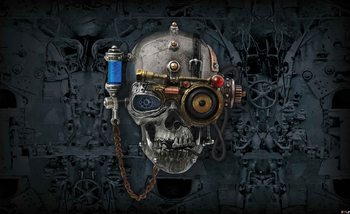 Fotomural Arte de la alquimia calabera de necronaut