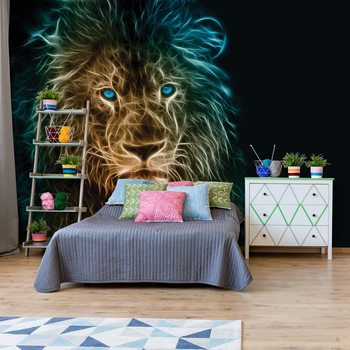 Fotomural Lion Modern Light Painting