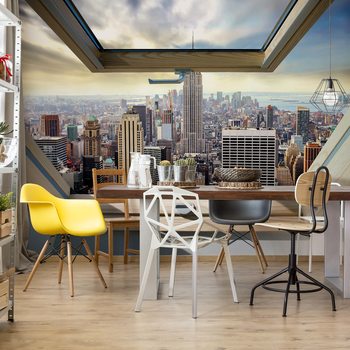 Fotomural New York City Skyline 3D Skylight Window View