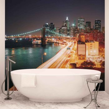 Fotomural Noche del horizonte de la ciudad de Nueva York