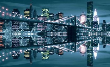 Fotomural Puente de Brooklyn del horizonte de New York City