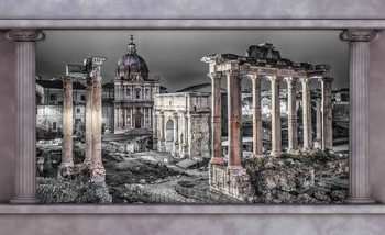 Fotomural Ruinas de la ciudad de Roma Vista de la ventana