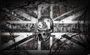 Fotomural Tatuaje de la alquimia del calabera Union Jack