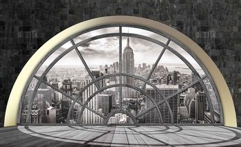 Fotomural Ventana del horizonte de la ciudad de Nueva York