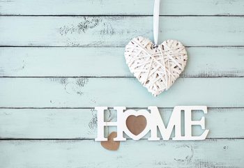 Fotomural Vintage Chic Home Painted Wooden Planks Texture Light Blue