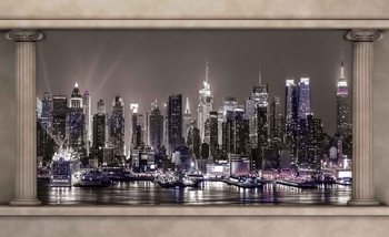 Fotomural Vista de la ventana del horizonte de la ciudad de Nueva York