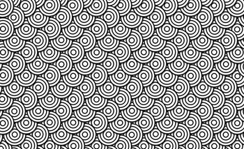 Abstract Modern Circle  Black White Fototapet