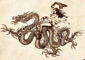 Dragon Tattoo Fototapet