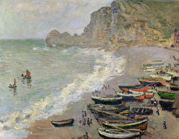 Fototapet Etretat, beach and the Porte d'Amont, 1883