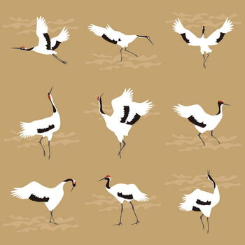 Oriental Cranes Fototapet