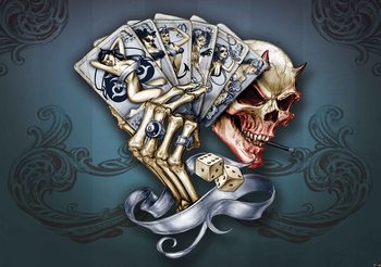 Skull Dice Cards Fototapet