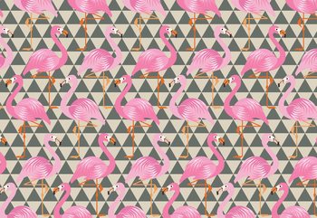 Modern Flamingo Pattern Tapéta, Fotótapéta
