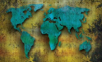 World Map On Wood Tapéta, Fotótapéta