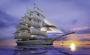 Sailing Ship Sunset Fototapeta