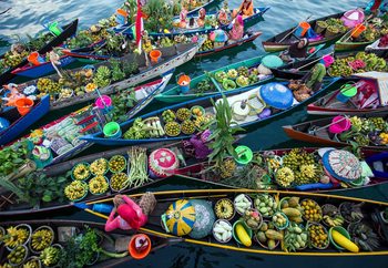 Banjarmasin Floating Market Fototapete