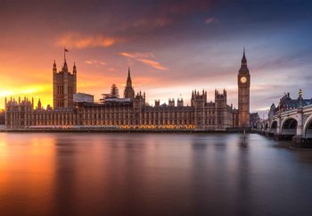 London Palace Of Westminster Sunset Fototapete