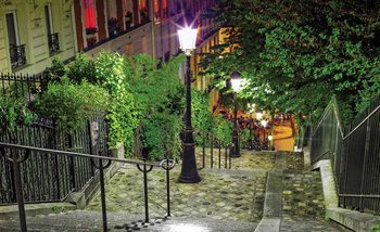 Paris Stadt Strasse Nacht Fototapete
